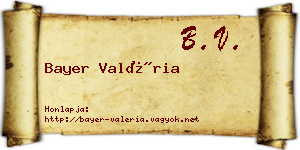 Bayer Valéria névjegykártya
